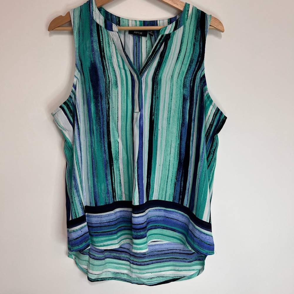 Apt. 9 Women's Multicolor Striped Sleeveless Blouse